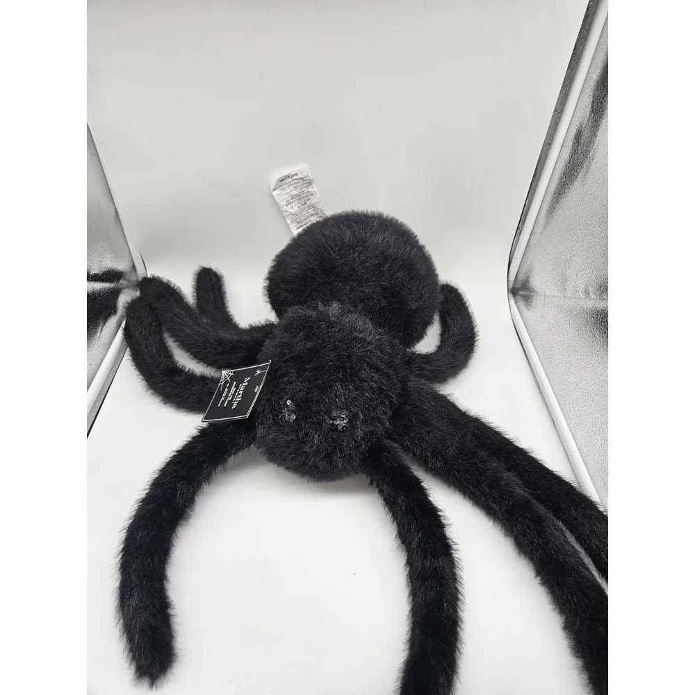 MARTHA STEWART Faux Fur Spider Black HALLOWEEN Pillow NWT